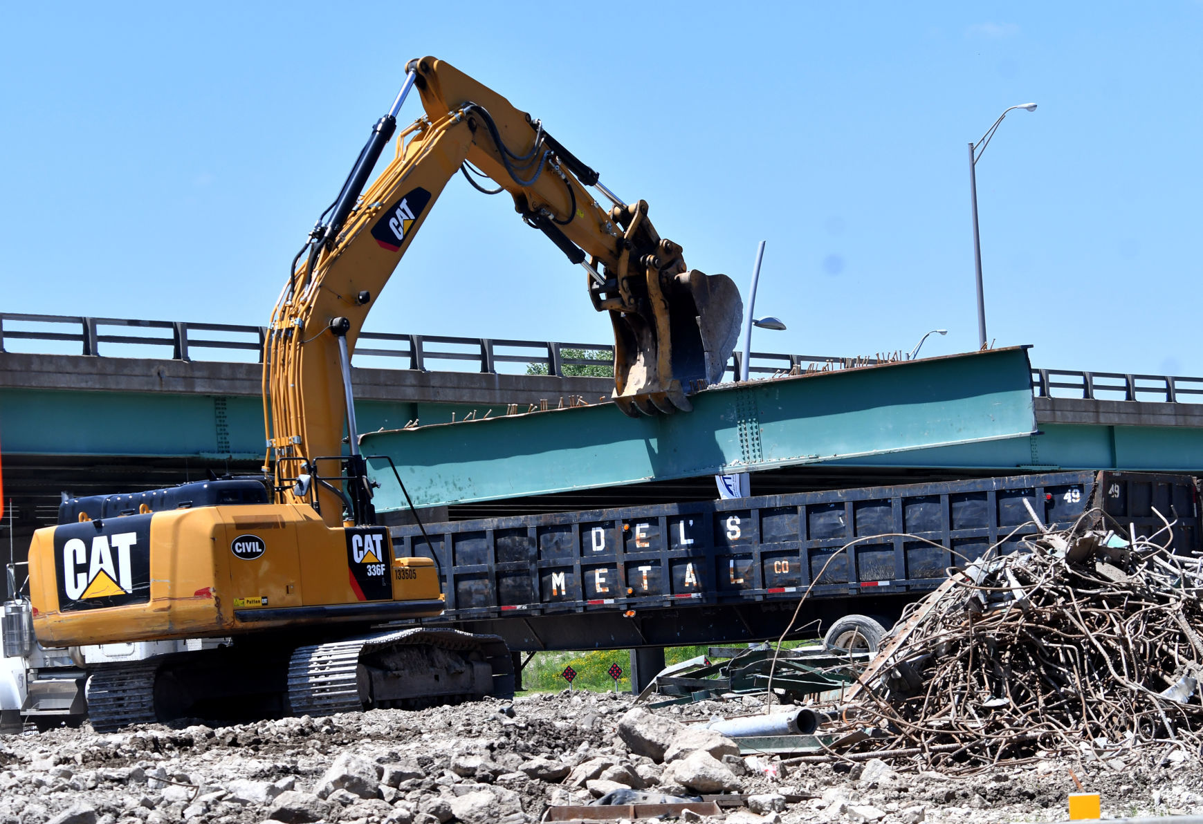 Construction on the new Interstate 74 bridge update.